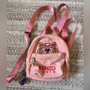 KENZO Pink Mini Tiger-Embroidered Backpack